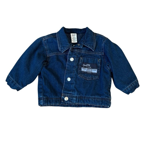 BABY GAP 12-18 Months Heavy Denim Jean Jacket Farm Sheep - Picture 1 of 8